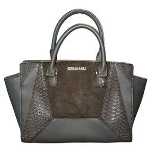 Stella & Max Top Handle Medium Satchel Handbag Purse Color Steele Snake Skin